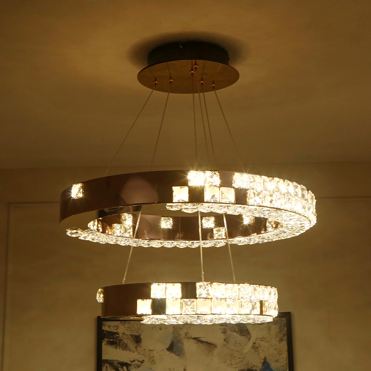 Buy Diamond Beauty Smart ( Dimmable &amp; Remote ) LED Chandelier Interior Lights