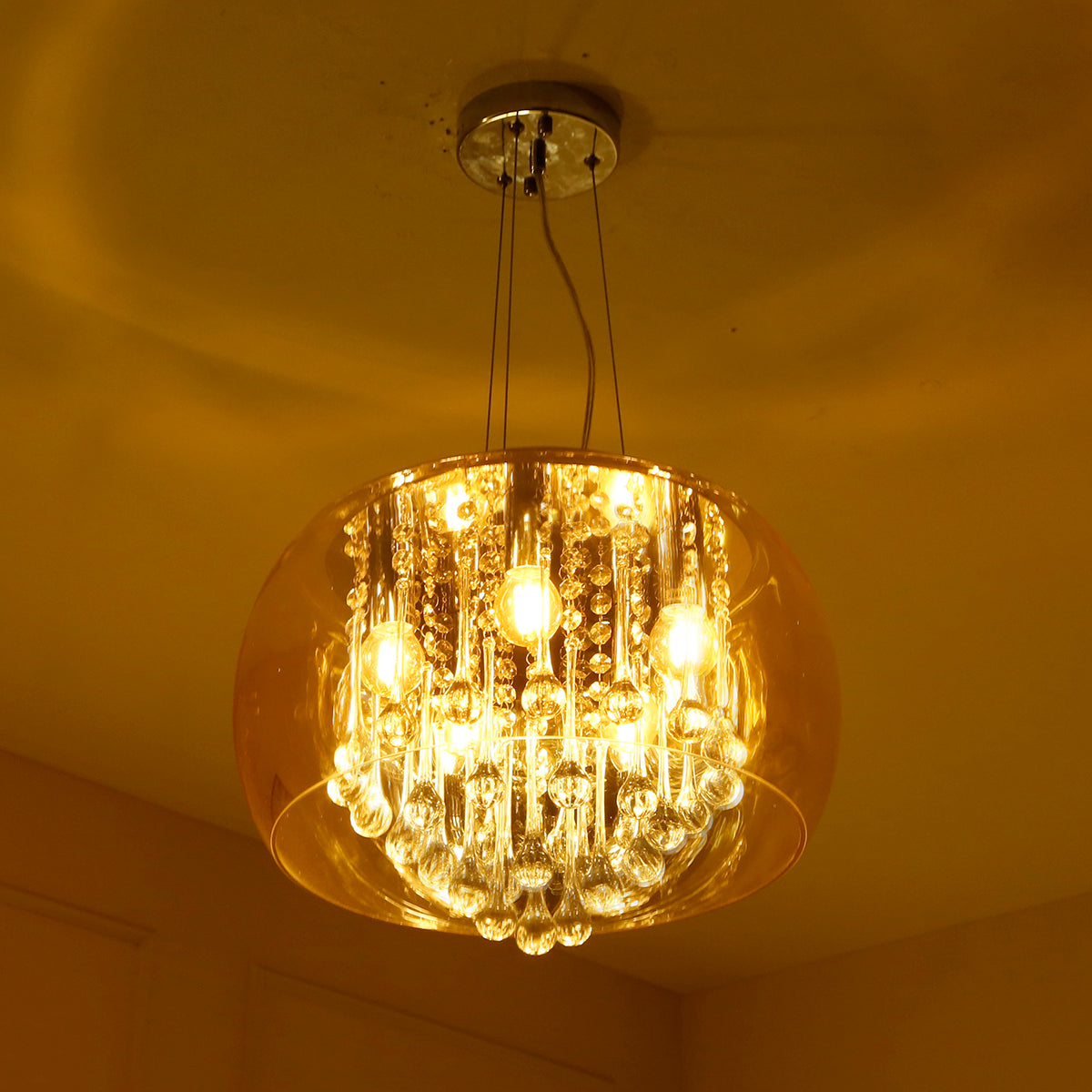 Buy Droplets Amber 400mm LED Chandelier Interior Lights