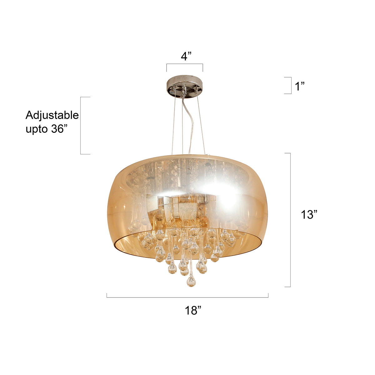 Buy Droplets Amber 500mm LED Chandelier Interior Lights