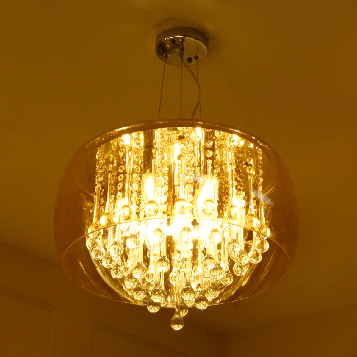 Buy Droplets Amber 500mm LED Chandelier Living Room