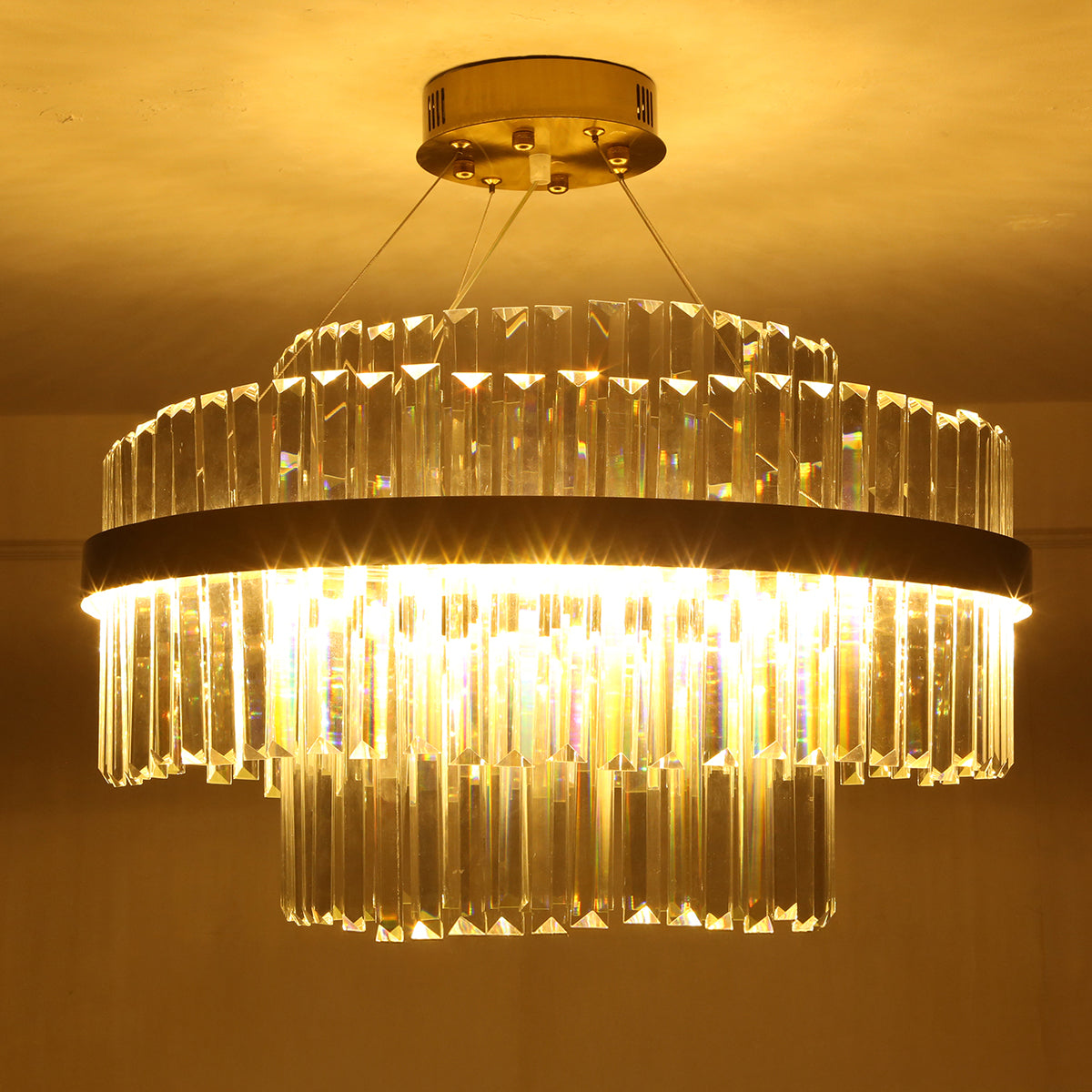 Buy Glamour Crystal (3 Colour) LED Chandelier Interior Lights