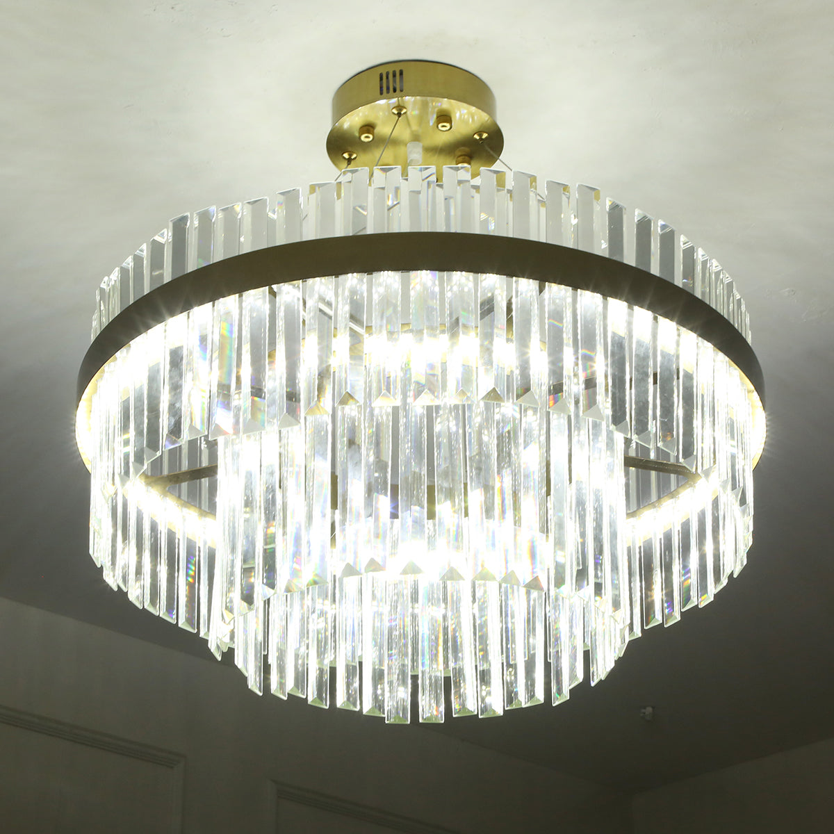 Buy Glamour Crystal (3 Colour) LED Chandelier Living Room