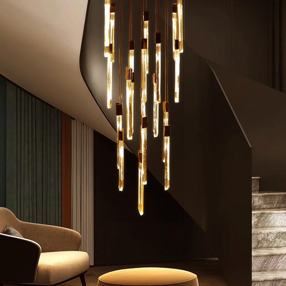 Buy Glass Maze ( Smart &amp; Dimmable ) Double Height LED Chandelier Bangalore