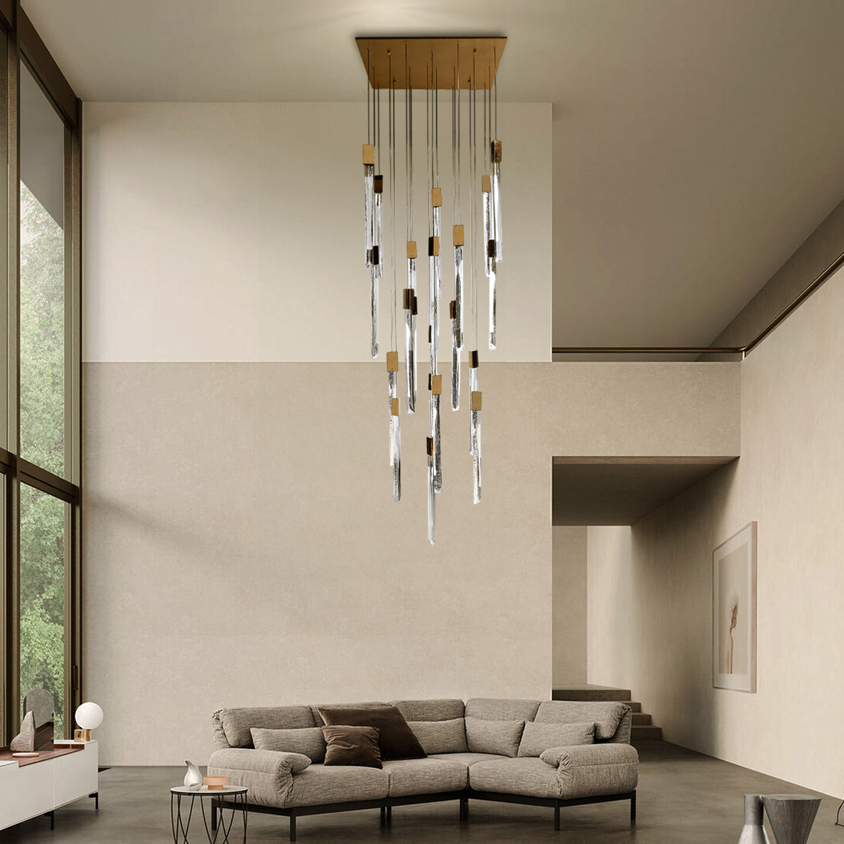 Buy Glass Maze ( Smart &amp; Dimmable ) Double Height LED Chandelier Living Room