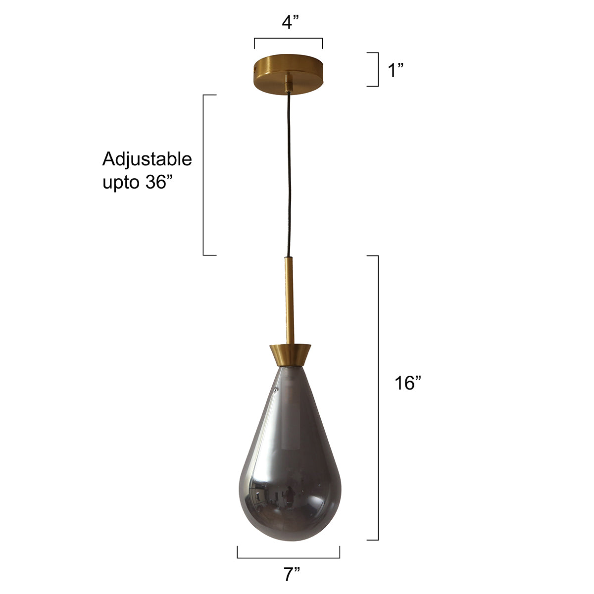 Buy Teardrop Smoke LED Pendant Light Bangalore