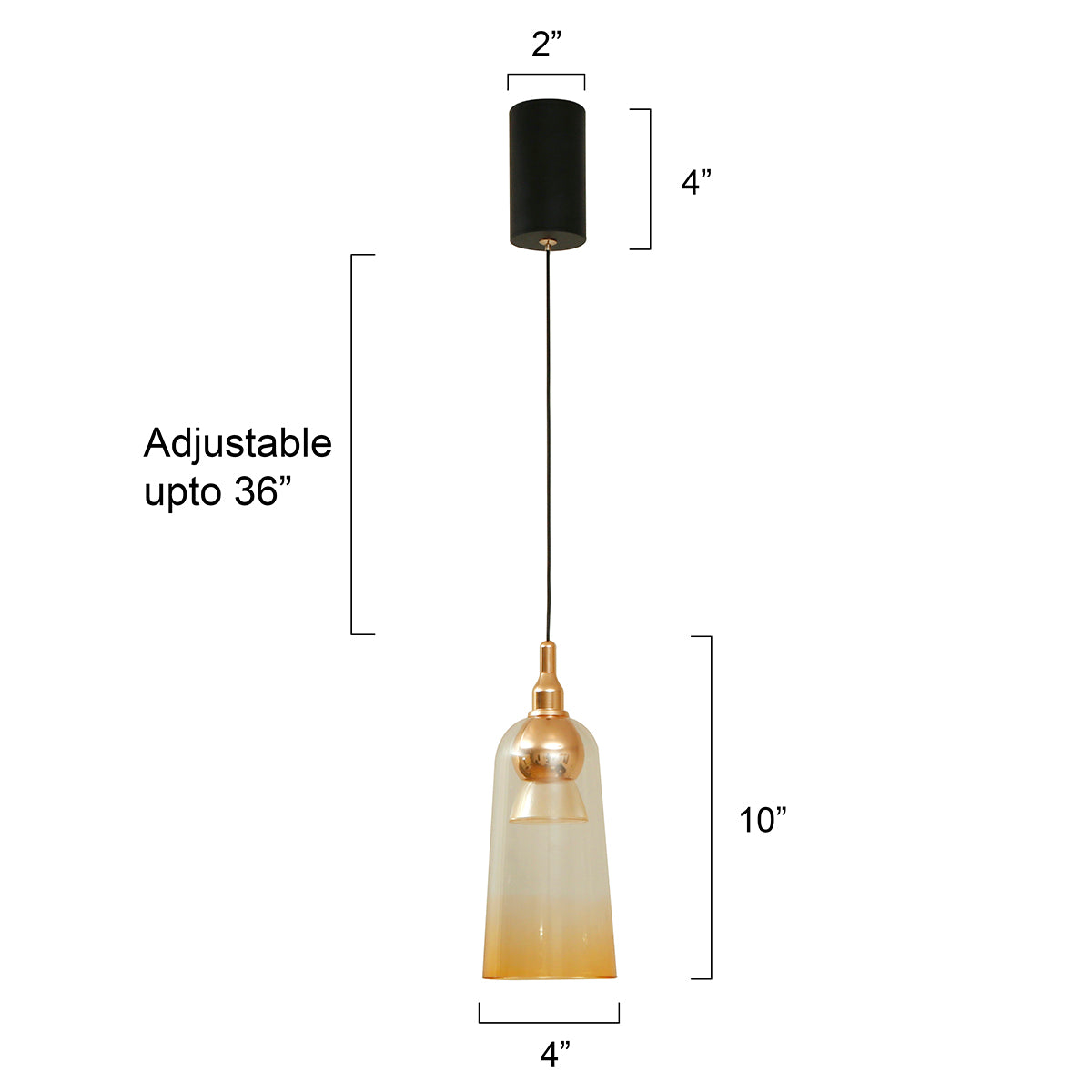 Trendy Sleek Amber LED Pendant Light