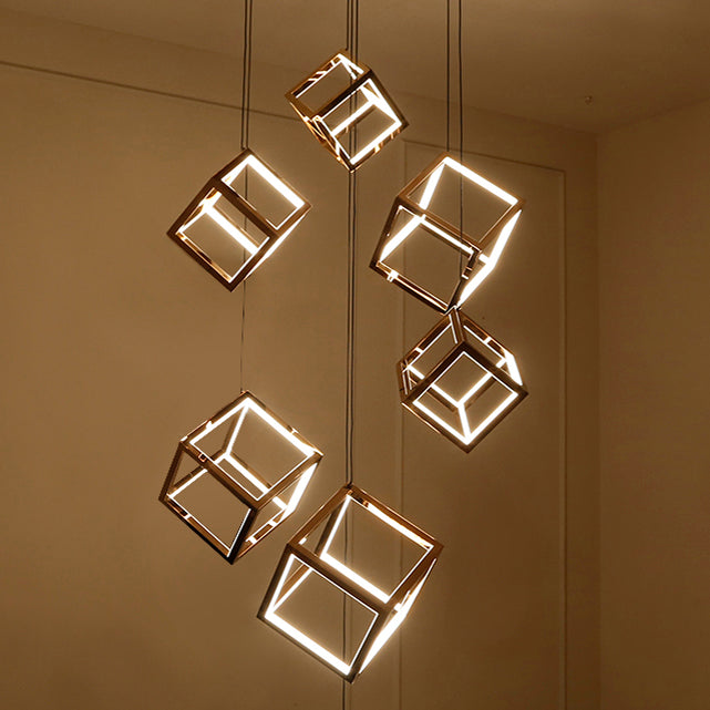 Shop Cube Story Smart ( Dimmable &amp; Remote) Double Height LED Chandelier Interior Lights