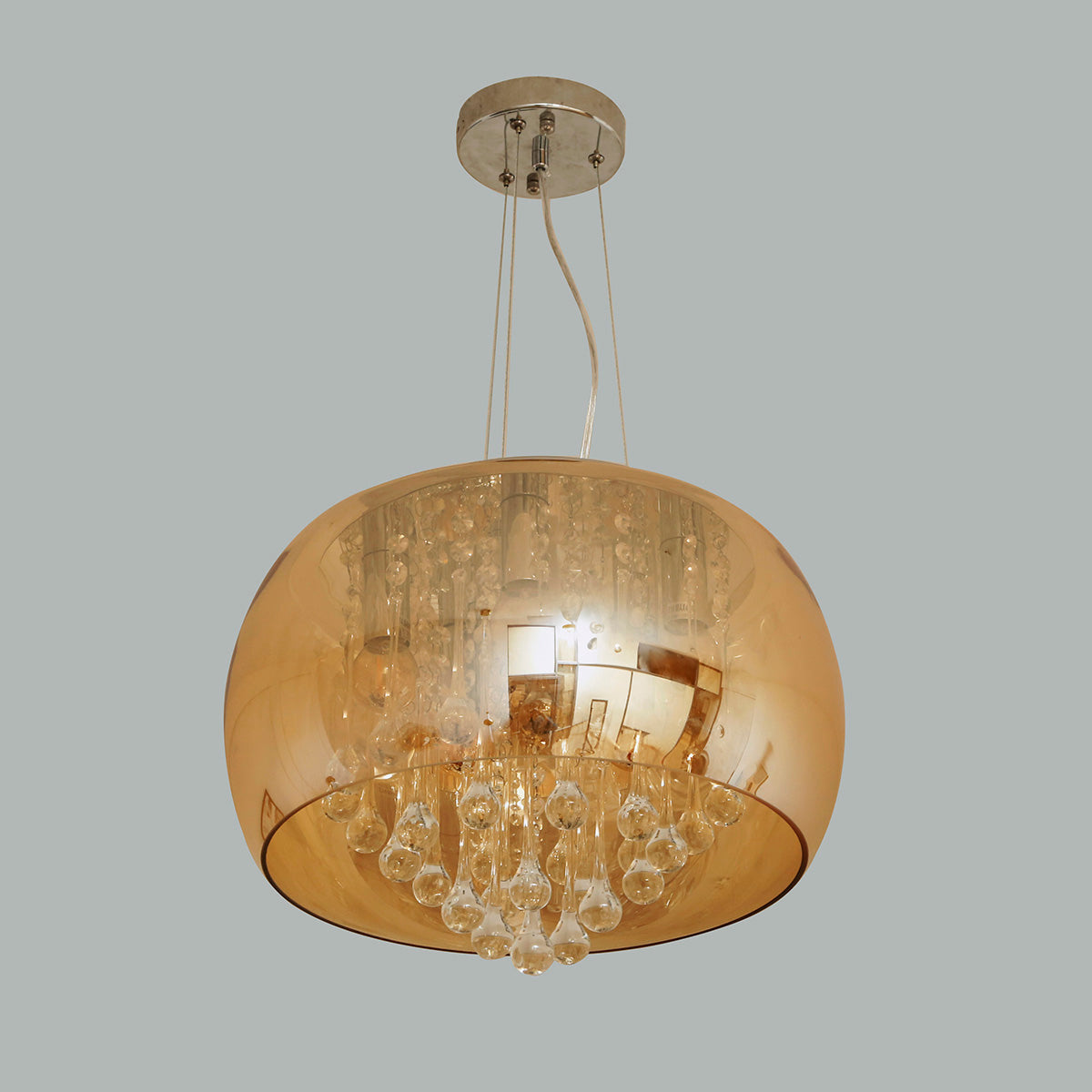 Shop Droplets Amber 400mm LED Chandelier Living Room