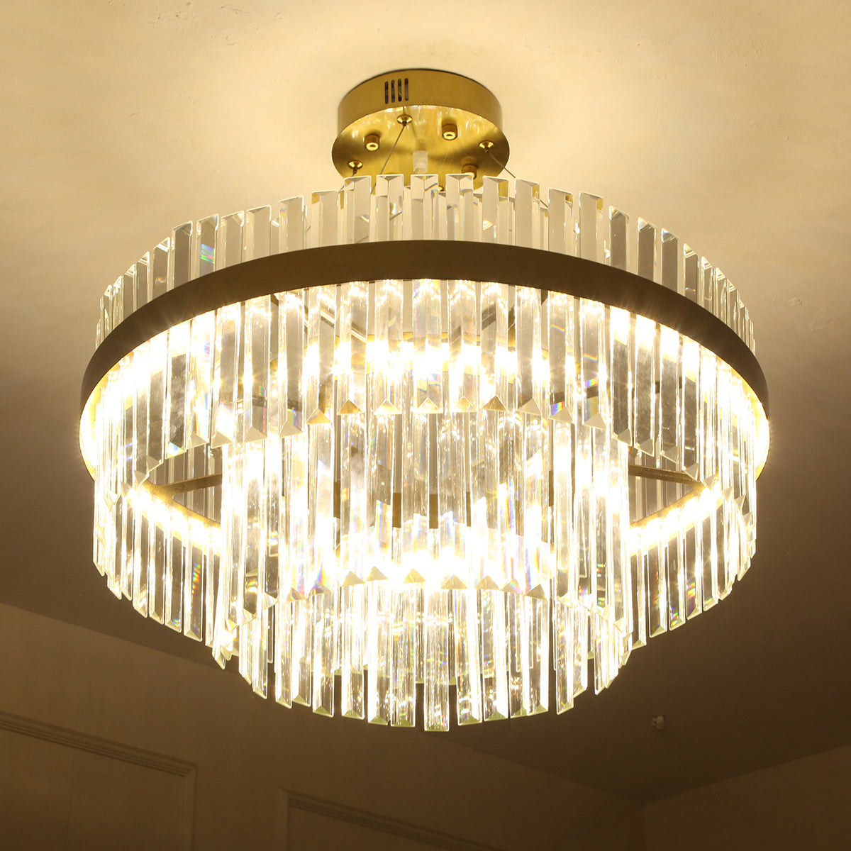 Shop Glamour Crystal (3 Colour) LED Chandelier Online