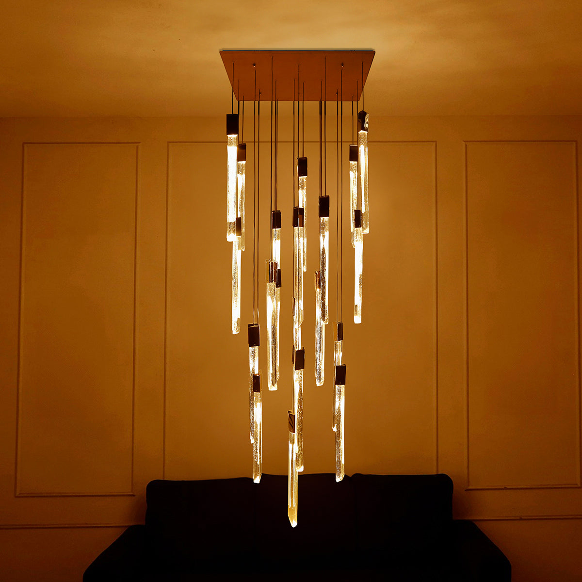 Shop Glass Maze ( Smart &amp; Dimmable ) Double Height LED Chandelier Living Room