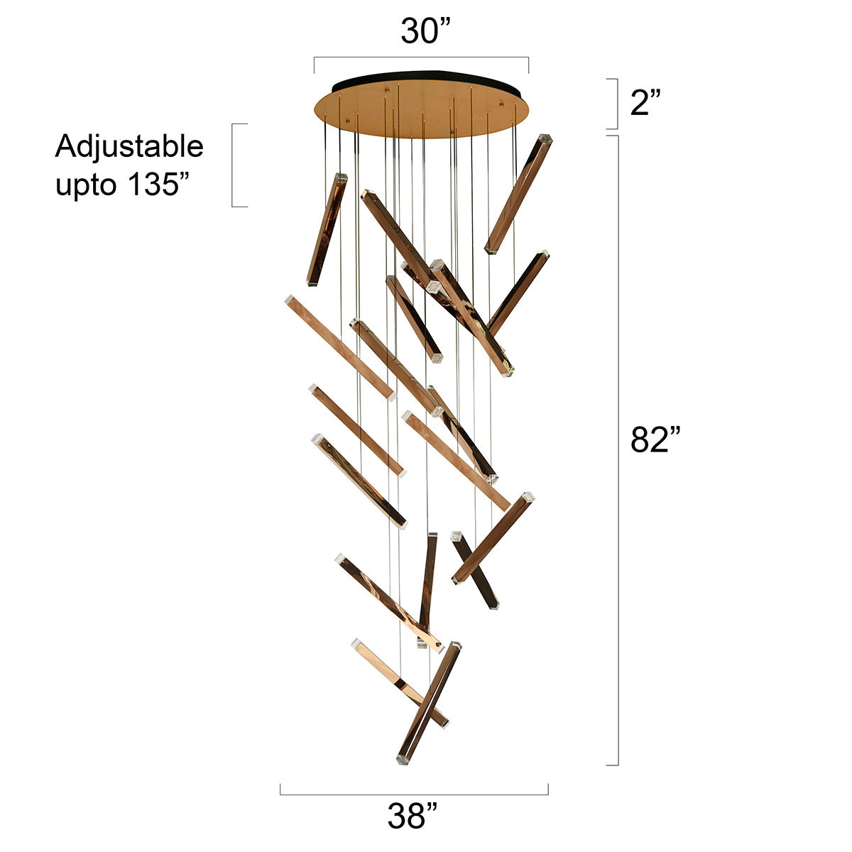 Shop Look Up ( Smart &amp; Dimmable ) Double Height LED Chandelier Online