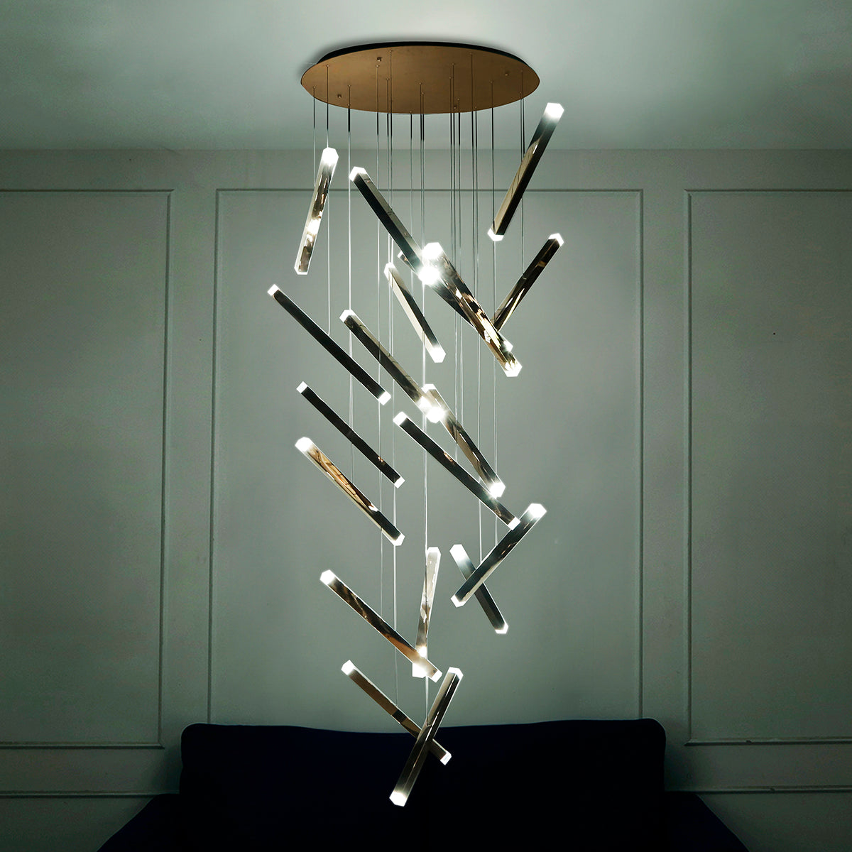 Shop Look Up ( Smart &amp; Dimmable ) Double Height LED Chandelier Staircase Chandelier