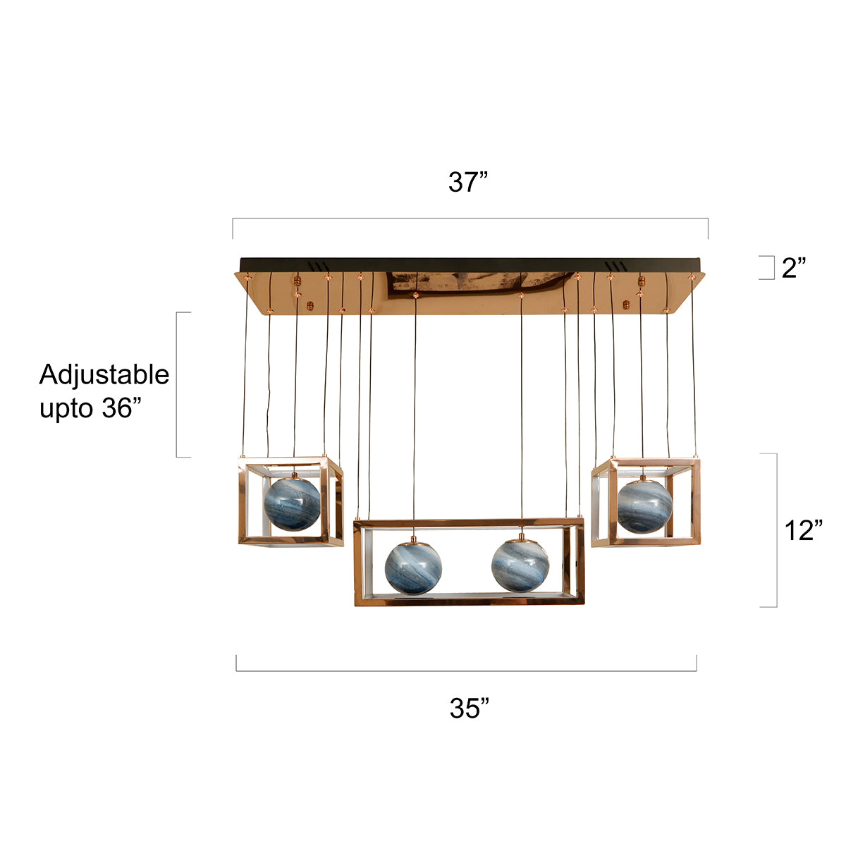 Shop Ocean Blue Dimmable &amp; Remote LED Chandelier Dining Room