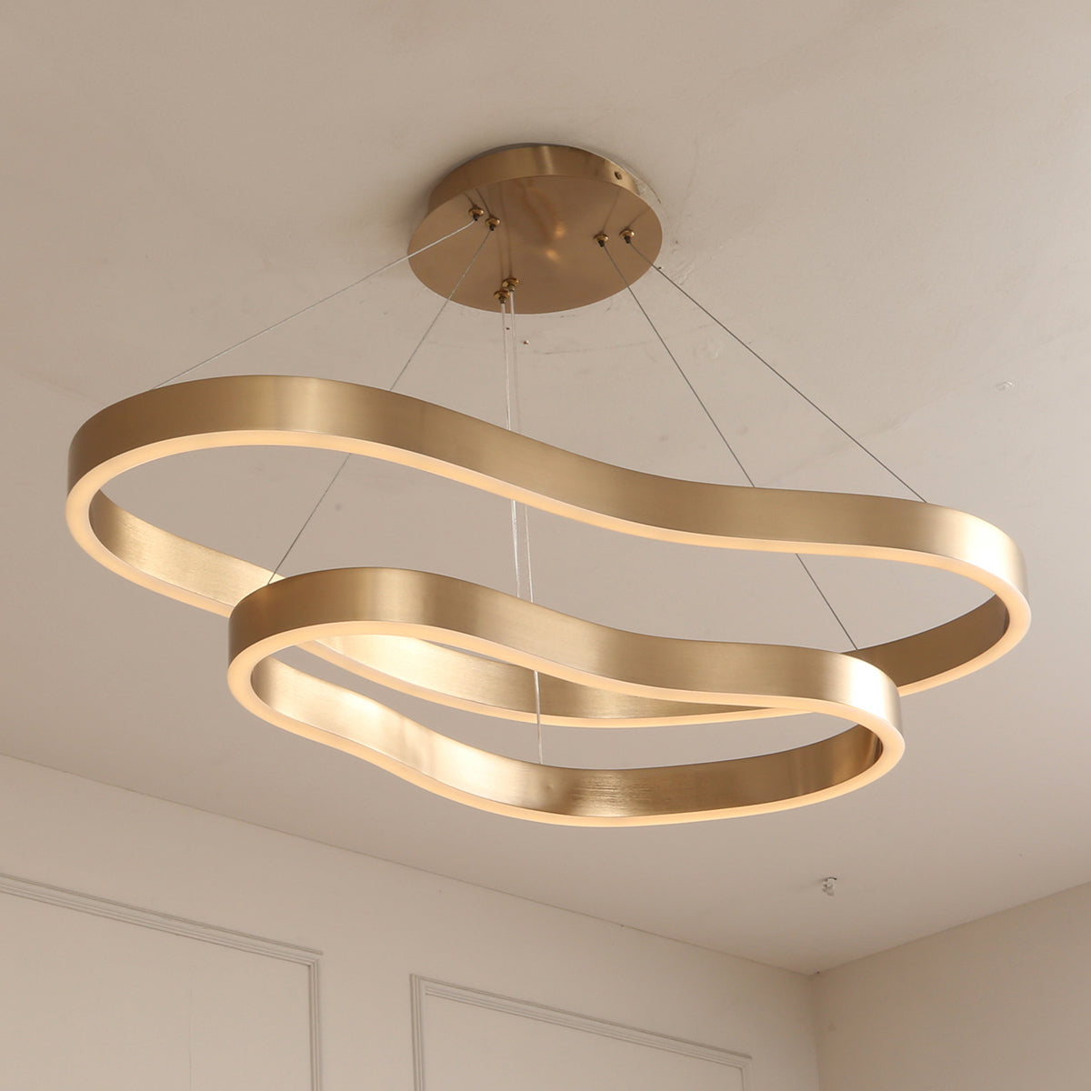 Shop Saturn Rings (3 Colour) LED Chandelier Living Room