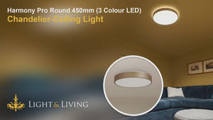 Harmony Pro Round 450mm (3 Colour) LED Chandelier-Ceiling Light Video