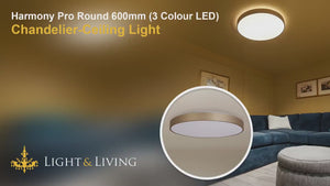 Harmony Pro Round 600mm (3 Colour) LED Chandelier-Ceiling Light Video