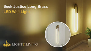 Seek Justice Long Brass LED Wall Light Video