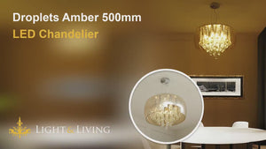 Droplets Amber 500mm LED Chandelier Video