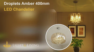 Droplets Amber 400mm LED Chandelier Video