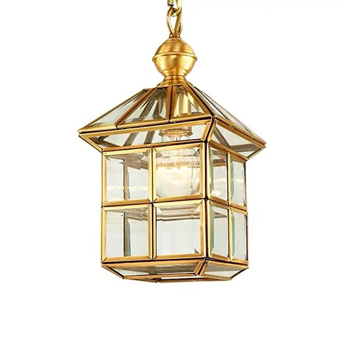 Square Brass Pendant Lamp for Classy Spaces